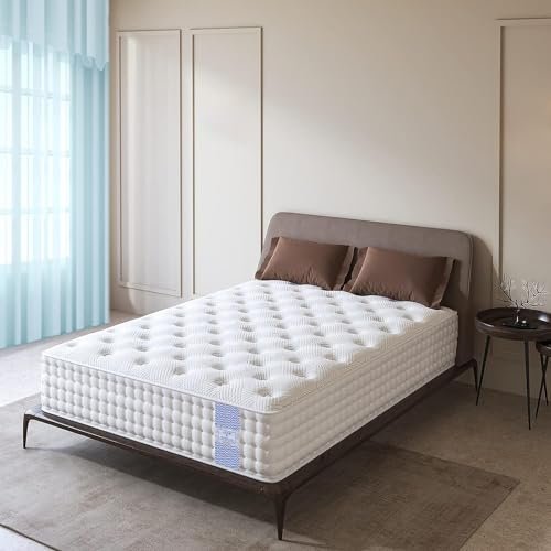 LOOM & NEEDLES 75x48x10 Inches Double Size Mattress | Reactive Dual Comfort Pocket Spring Mattress | 5 Zoned 7 Layer Orthopedic Medium Firm Bed Mattresses | HD Memory Gel Foam Gadda | Spring Mattress