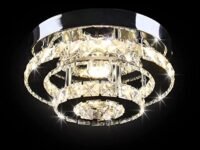 2LY Round Warmwhite Crystal Chandelier for Living Room Modern Ceiling Light for Hall Dining Room Led Fixtures Ring Pendent