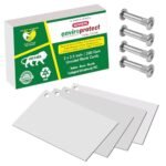 Pre Punched Unruled Index Flash Cards with Binder Pins, Blank Plain, 2x3.5 Inch, Small Size, 200 Gsm Ivory Cardstock, White, Pack of 200 Sheets with 4 Pins
