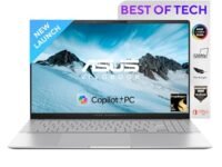 ASUS Vivobook S15,Snapdragon X Elite X1E,Copilot+ AI PC(Qualcomm Adreno iGPU/45TOPS/16GB RAM/1TB SSD/3K OLED/15.6"/120Hz/Backlit Keyboard/Windows 11/Office 2021/Cool Silver/1.42 kg) S5507QAD-MA751WS