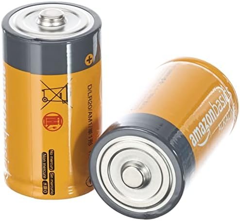 Amazon Basics 12 Pack D Cell All-Purpose Alkaline Batteries, 5-Year Shelf Life, 96 Count (8 Packs of 12)