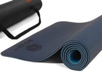 Boldfit Yoga Mat for Women and Men with Cover Bag TPE Material Extra Thick Exercise Yoga Mat for Men for Workout, Yoga, Fitness, Exercise Mat Anti Slip Mat, Yoga Mat 6mm Gym Mat Dark-Light Blue