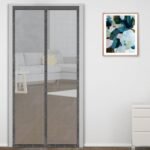 Classic Mosquito Net for Door Fiberglass Magnetic Curtain Auto Closing Insect Screen for All Door Types with Self Adhesive Hook Tape (205X100cms, Grey)