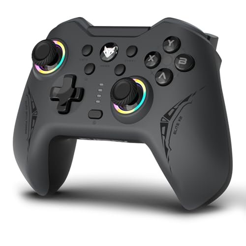 EvoFox Elite X2 Wireless Gaming Controller For PC, Dual-Mode (2.4G & Type C), Hallsense™ Magnetic Hall 3D Joysticks & Triggers, EZ Click Macros, New Precision & Turbo Mode, Dual Vibration Motors(Grey)