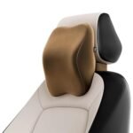 Frido Ultimate Car Neck Rest Pillow | Ultrasoft Pillow for Comfortable Car Rides | Superior Neck Support Cushion | Relieves Neck Pain | Hi-Per Foam Head Rest Pillow with Washable Velvet Cover | Tan