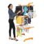 Happer Premium Clothes Stand for Drying with Wheels | Portable | 3 Layer Rack for Balcony | Foldable Wings | 24 Hanger Rods | Anti Rust Steel Metal (Orange | Prince Jumbo)