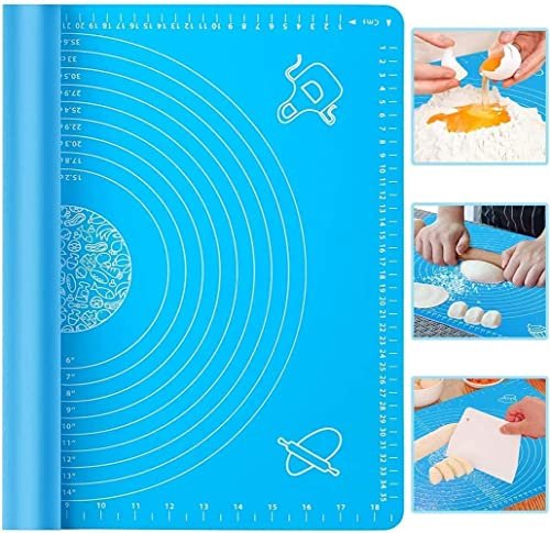 Hriman Silicon Fondant Rolling Mat |Silicone Baking Sheet Large with Measurements Stretchable for Kitchen Roti Chapati Cake Pad Cooking Dough Atta Kneading-1