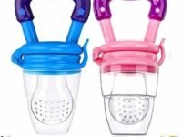 INDUXIN Silicone Food/Fruit Nibbler, Soft Pacifier/Feeder, Teether For Infant Baby, Infant, Green, Bpa Free (Pack Of 2)