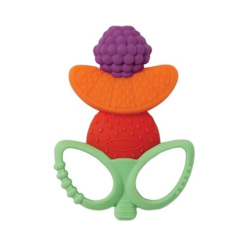 Infantino Lil' Nibble Teethers Fruit Kabob - Silicone Soft-Textured teether for Sensory Exploration and Teething Relief, with Easy to Hold Handles