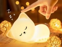 Mubarek Night Light for Kids Lamp,16 Colors Cute Lamp Cat Lamp,Dimmable Baby Night Lights for Nursery,Silicone Rechargeable Nightlight for Kids Room,Kawaii Room Decor Cat Decor,Kawaii Gifts for Girl