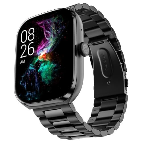 Noise ColorFit Ore Smart Watch with Largest-Ever 2.1" AMOLED Display with Ultra Thin Bezels, BT Calling, Functional Crown, Metal Build, Health Data with NoiseFit App, 7 Days Battery (Elite Black)