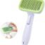 PSK PET MART Pet Brushes for Cats and Dogs,Self Cleaning Slicker Brush Easy to Clean Pet Deshedding Grooming Tools Effective Solve Troubles of Pet Hair Knots and Dander Dirt (Color May Vary)