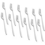 Parage 12 Pieces Stainless Steel Dinner Forks Set for Home and Kitchen, 16 cm Long, Fruit Fork for Dining Table, Shiny and Sturdy Handle Fork, Silver (Sigma Design)
