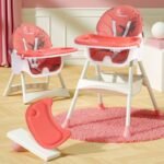 R For Rabbit Sugar Doodle High Chair | 2 in 1 High Chair Cum Booster Chair | Newborn Feeding Chair | Kids High Chair | Dual Detachable and Adjustable Meal Tray | Age 0.6 to 5 Years (Indian Red)