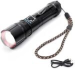 Rechargeable Flashlights High Lumens, Tactical Flash Light Portable, 1000 Lumens Super Bright Led Flashlight Waterproof with USB Cable, 5 Modes Zoomable Brightest Flashlights for Home/Outdoor