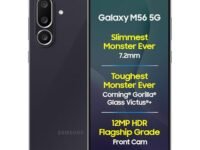 Samsung Galaxy M56 5G (Black, 8 GB RAM, 128 GB Storage) | Slimmest Phone in The Segment | Gorilla Glass Victus+ | 10 Bit HDR Video | Enhanced Nightography | 4nm Processor | Vapor Cooling Chamber