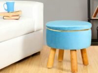 ShadowKart Ottoman Pouffes Stool for Living Room Sitting Furniture Footrest Seat Pouf Puffy Foam Stool Foot Stool for Office Home Decor (Aqua)