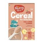 Slurrp Farm No Added Sugar, No Salt Ragi, Almond and Banana Cereal | 100% Sprouted Ragi | Healthy Cereal | No Milk | No Preservatives, 200g