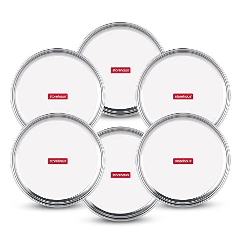 Storehaus Stainless Steel 6pc Thali Plate(12 inch) Kitchenware Set Ideal for Home, Restaurants and Family Use, Silver