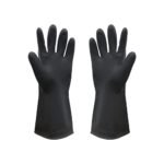 Sulfar Reusable 100% Natural Latex Rubber Dish Washing Gloves, Cleaning Gloves, Pet Grooming, Gardening, Great For Washing Dish, Kitchen, Car And Bathroom (XL, Black, 1 Pair), Pack of 1