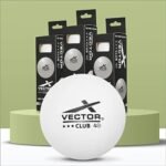 Vector X Club 3 Star Premium ABS Plastic Table Tennis Balls Pack of 9 Pcs.| High Performance TT Balls for Professional Matches and Training | Ideal for Adults & Kids (White) - 3 Box