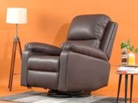 Wakefit Recliner | 3 Years Warranty | Leatherette Fabric Rocking & Revolving Recliner Sofa 1 Seater | Recliner Chair | Stargazer - Dark Fanatsy