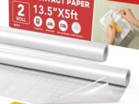 ZENOWICK 2 Rolls Clear Contact Paper Peel and Stick Book Covers for 13.5" x 5" Softcover Books, Clear Adhesive Liner for Hardcover Documents