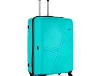 Safari Pentagon 65 Cms Medium Check-in Polypropylene (Pp) Hardshell Sided 4 Wheels 360 Degree Rotation Luggage/Suitcase/Inline Trolley Bag (Cyan Blue)