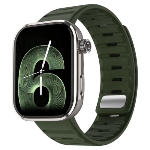 Noise Pro 6 Max Smart Watch:Intelligent AI, Endless AI Watch Faces, AI Companion, 1.96” AMOLED, Stainless Steel Build, Built-in GPS, 5 ATM, EN2 Processor, for iOS & Android(Green Titanium)