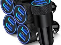 [5pcs] Car Charger Adapter, AILKIN USB Multi Port Cigarette Lighter Fast Charging Power Block plug for iPhone 16 15 14 13 Pro Max, Samsung Galaxy S24 Ultra S8 LG Moto, 3.4A Dual Cargador Carro for Car