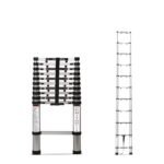 Corvids 4.4m (14.5 ft) Portable & Compact Finger Protect Aluminium Telescopic Ladder | 2-Year Warranty | EN131 Certified 11-Steps Foldable Multipurpose Step Ladder for Home & Outdoor use