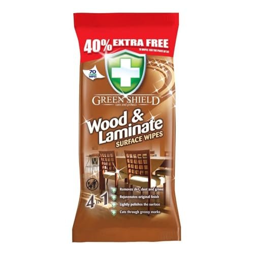 Greenshield Wood and Laminate Surface Wipes - Pack of 70(Extra Large Wipes)