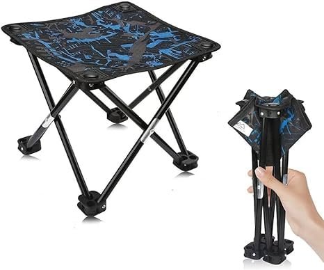 JUPREV Mini Portable Folding Stool,Folding Camping, Mini Camp Stool,Fishing Stool for Adults Fishing Hiking Gardening and Beach with Carry Bag (1 Pcs)