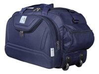 M MEDLER Epoch Nylon 55 litres Waterproof Strolley Duffle Bag- 2 Wheels - Luggage Bag - (Navy Blue)