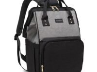 Motherly 2 Compartments Crown Dual Tone Diaper Backpack For Mothers, Maternity Bag For Newborn,Travelling Bag, Multiple Pocket Water Resistant Hospital Bag For Moms With Warranty (Black & Gray), 1 L