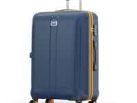 Safari Thorium Neo 8 Wheels 77 Cm Large Check-in Trolley Bag Hard Case Polycarbonate 360 Degree Wheeling System Luggage, Trolley Bags for Travel, Suitcase for Travel, Graphite Blue