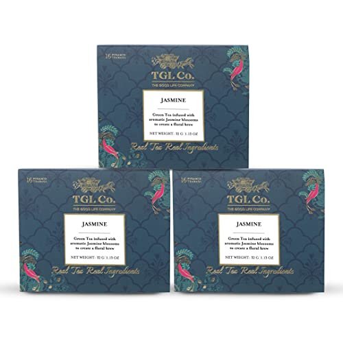 TGL Co. The Good Life Company Tgl Co. Jasmine Green Tea Bags/Loose Leaf (16 Tea Bags) Pack Of 3, 96 Gram