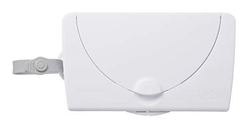 Ubbi On-The-Go Baby Wipes Dispenser, Portable Wipes Contianer for Travel, Diaper Bag Accessory Must Have for Newborns, Reusable Wipes Holder, White (White)