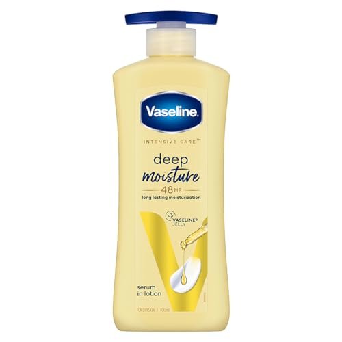 Vaseline Intensive Care Deep Moisture Nourishing Body Lotion 400 ml, Daily Moisturizer for Dry Skin, Gives Non-Greasy, Glowing Skin - For Men & Women