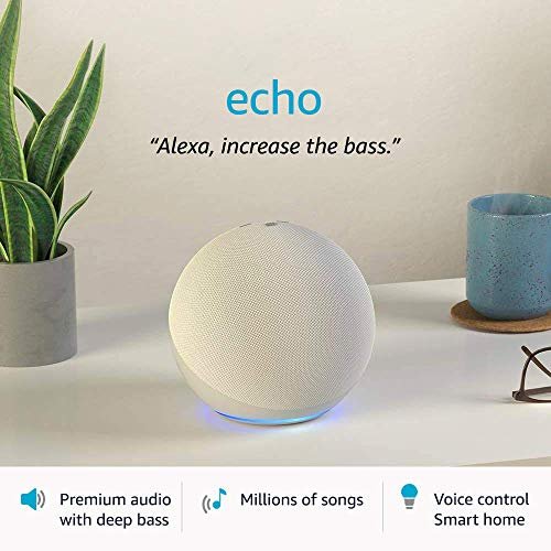 Amazon Echo (4th Gen) | Premium sound powered by Dolby and Alexa (White)
