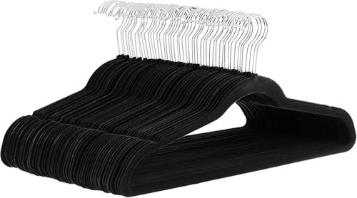 Amazon Basics Velvet Suit Hangers - Black (Set of 30)