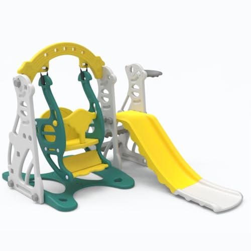 Amazon Brand - Solimo 3-in-1 Garden Penguin Slide & Swing for Indoor & Outdoor Use | for Kids 2-5 Years Old | Safe & Fun | Ideal for Boys & Girls | Toy for Kids | Easy Assembly, Multicolor