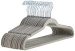 AmazonBasics Velvet Suit Hangers - 30-Pack, Grey