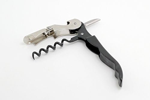 BISONBERG Metal Double Hinged Restaurant Waiter Quality Compact Corkscrew with Foil Cutter.