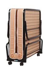 Blumuno Prima Rollaway Folding Bed With Wheels - Includes 3.5" Premium Foldable Mattress - Single Comfortable Metal Extra Guest Bed (Black Premium Powder Coating)