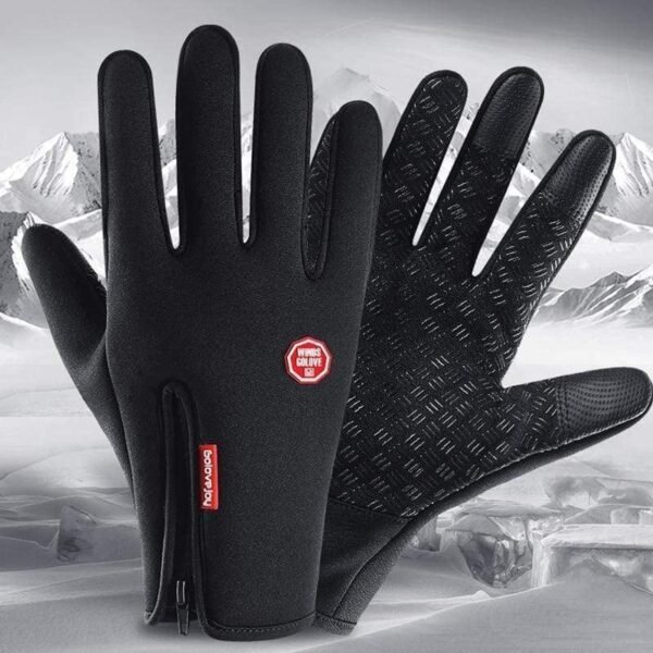 DreamPalace India Winter Gloves for Men & Women - Cold Weather Warm Touchscreen Gloves for Running, Cycling, Hiking, Working, Driving - Freezer Work Zipper Gloves (Black)