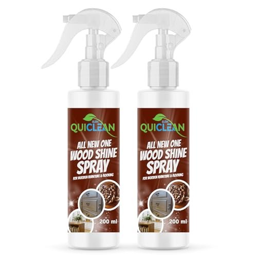 Elem Quiclean Wood Shine Spray | Natural and Herbal Wood Shine and Polish Spray for Furniture, Doors, Windows | For Home and Office Use | Alternative to Wood Polish and Wax (200 ml, 2)