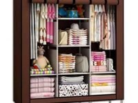 FAB Innovations Folding Non Wardrobe Foldable Wardrobe for Clothes, Storage Rack Collapsible Clothes Fabric Cloth Storage Almirah, (Multi)