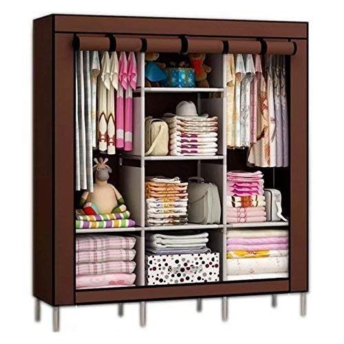 FAB Innovations Folding Non Wardrobe Foldable Wardrobe for Clothes, Storage Rack Collapsible Clothes Fabric Cloth Storage Almirah, (Multi)