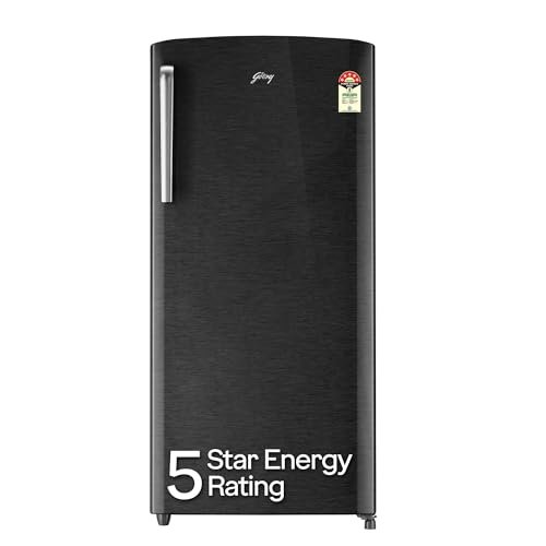 Godrej 194 L 5 Star Turbo Cooling Technology Ensuring Faster Cooling Direct Cool Single Door Refrigerator With Advanced Inverter Technology (RD EMARVEL 215E THI FS ST, Fossil Steel)